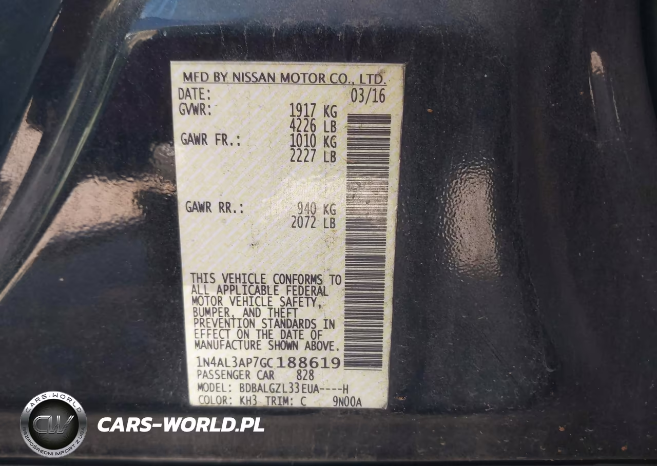 2016 Nissan Altima 2.5 S VIN:1N4AL3AP7GC188619 - 9