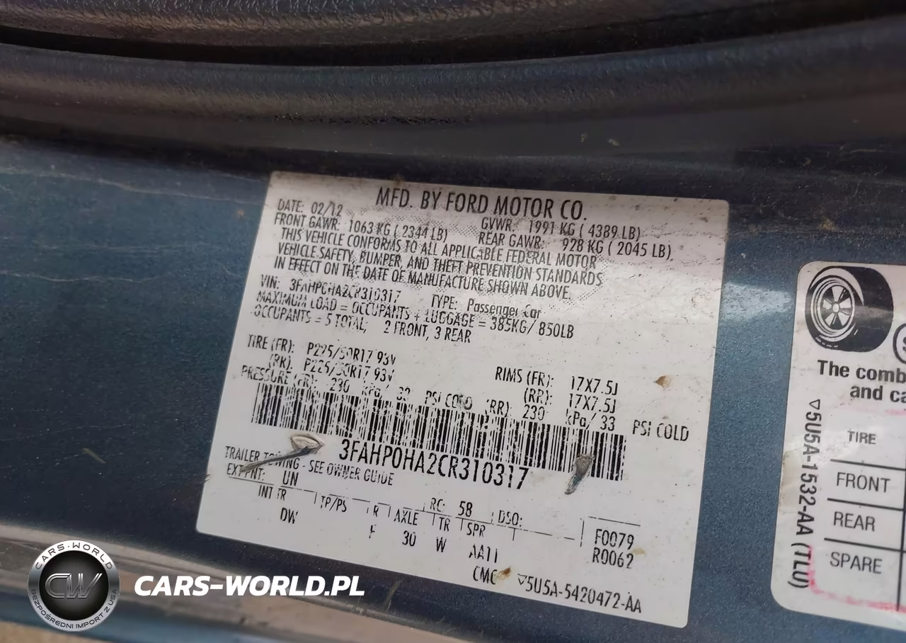 2012 Ford Fusion Se VIN:3FAHP0HA2CR310317 - 9