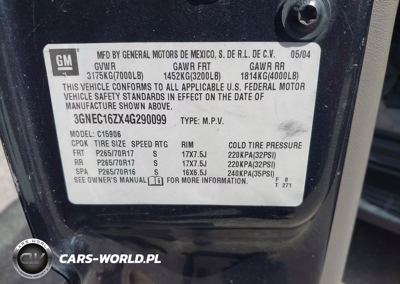 2004 Chevrolet Suburban 1500 Ls VIN:3GNEC16ZX4G290099 - 9