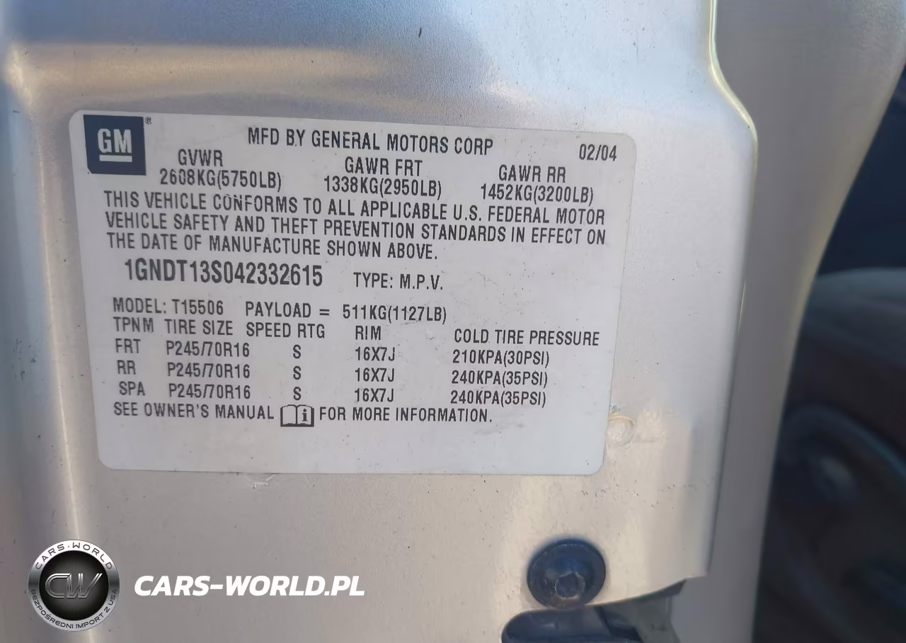 2004 Chevrolet Trailblazer Ls VIN:1GNDT13S042332615 - 9