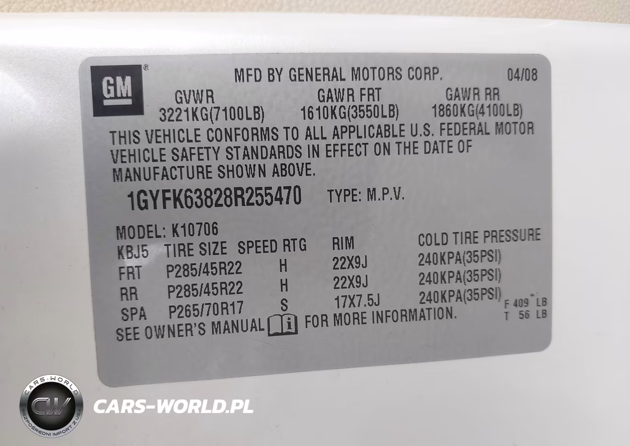 2008 Cadillac Escalade Standard VIN:1GYFK63828R255470 - 9