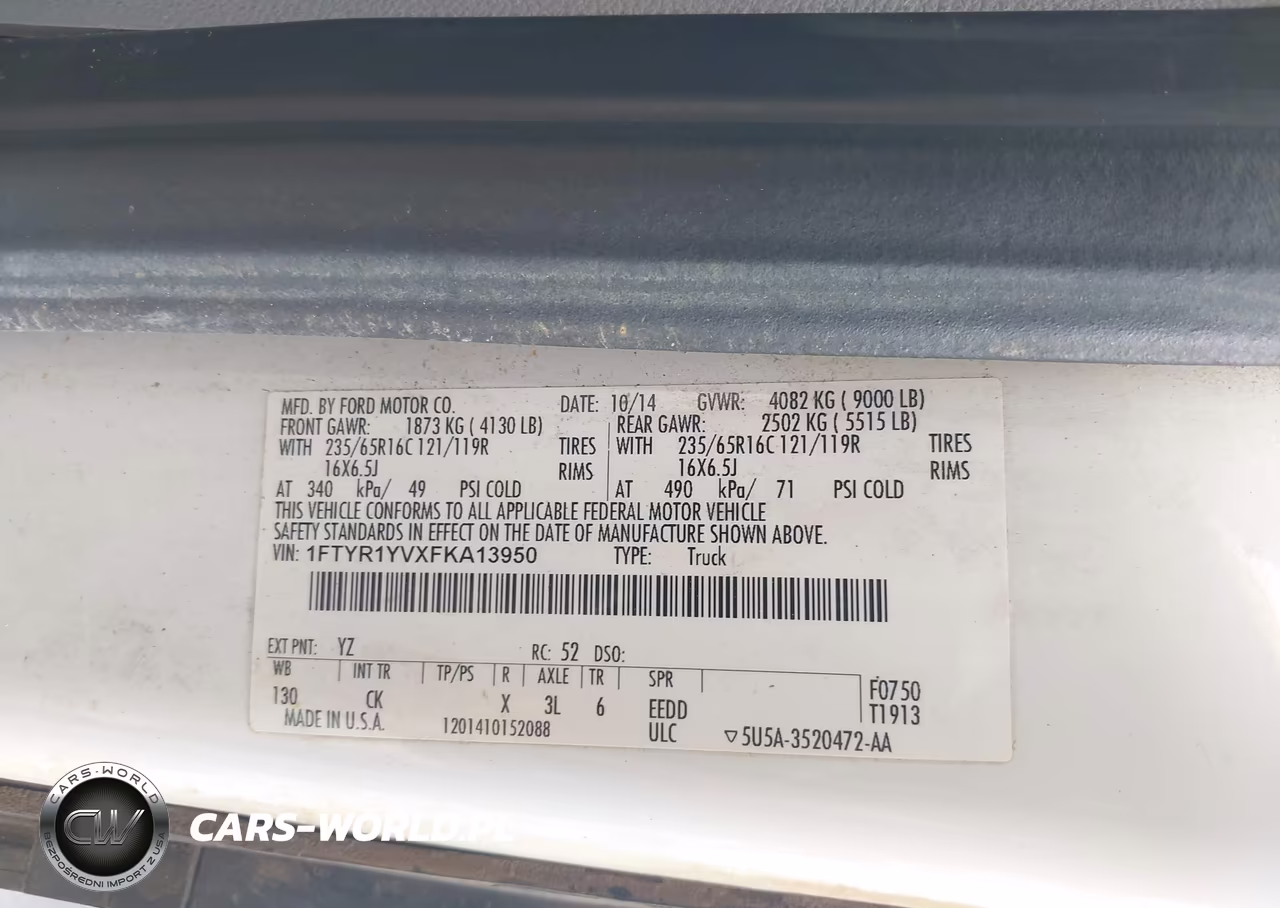 2015 Ford Transit-250 VIN:1FTYR1YVXFKA13950 - 9