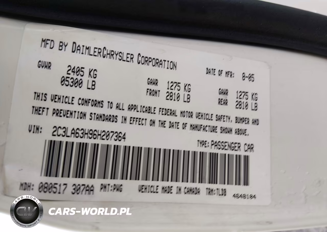 2006 Chrysler 300C VIN:2C3LA63H96H207364 - 9