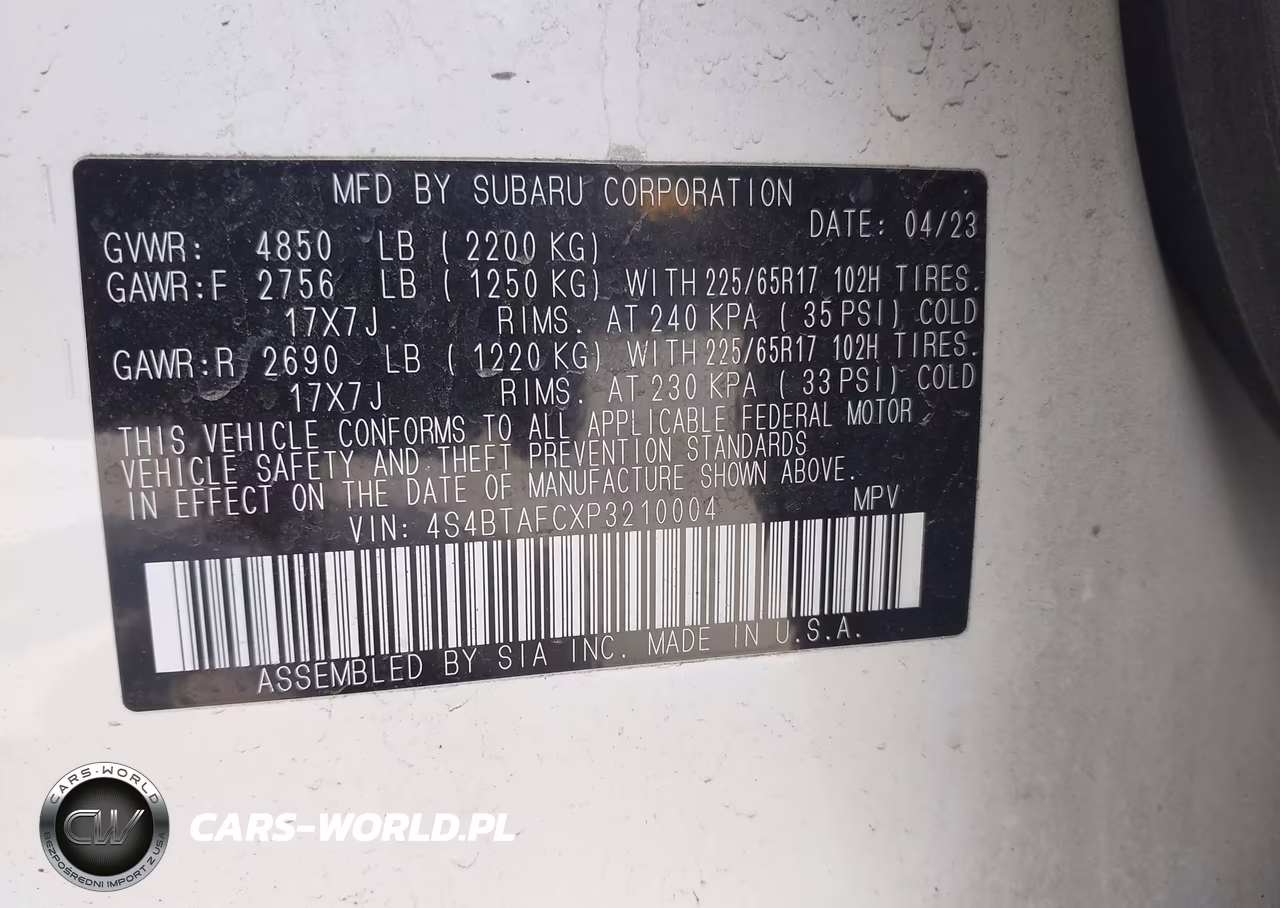 2023 Subaru Outback Premium VIN:4S4BTAFCXP3210004 - 9