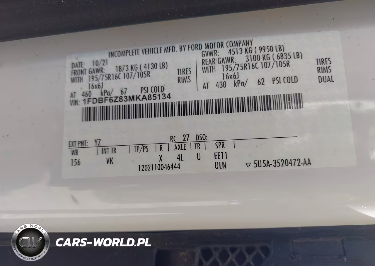 2021 Ford Transit-350 Cab VIN:1FDBF6Z83MKA85134 - 8