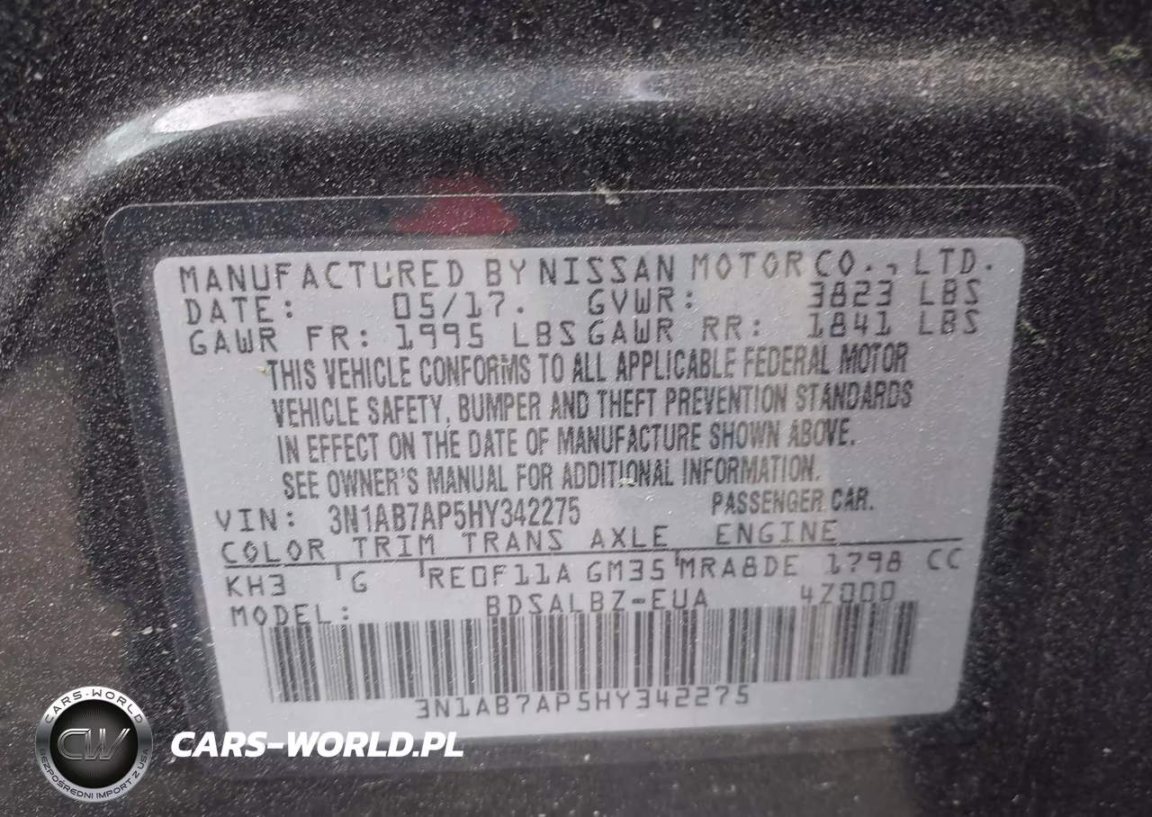2017 Nissan Sentra S VIN:3N1AB7AP5HY342275 - 9