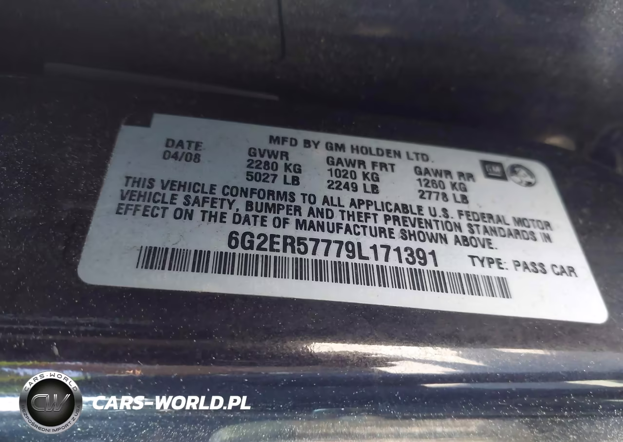 2009 Pontiac G8 VIN:6G2ER57779L171391 - 9