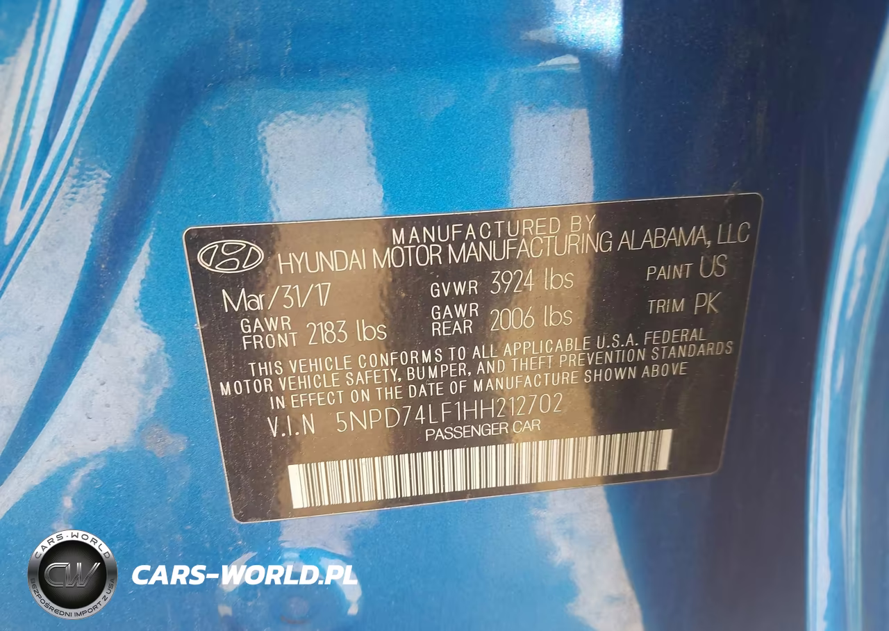 2017 Hyundai Elantra Se VIN:5NPD74LF1HH212702 - 9