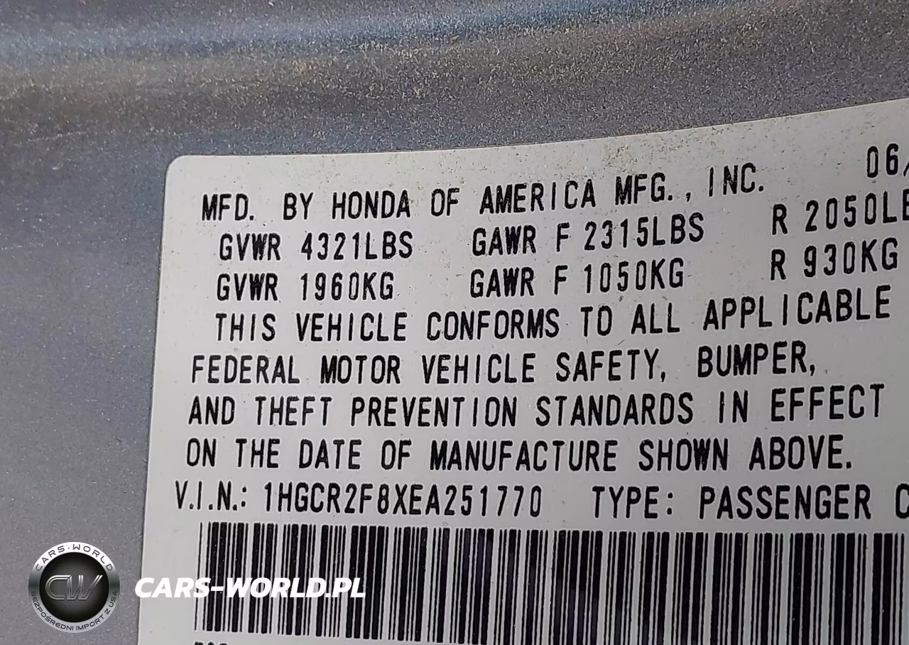 2014 Honda Accord Ex-L VIN:1HGCR2F8XEA251770 - 9