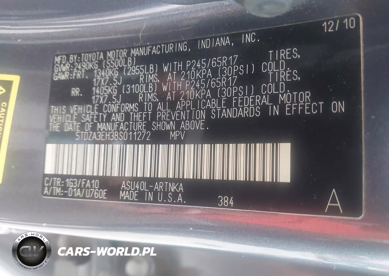 2011 Toyota Highlander VIN:5TDZA3EH3BS011272 - 9