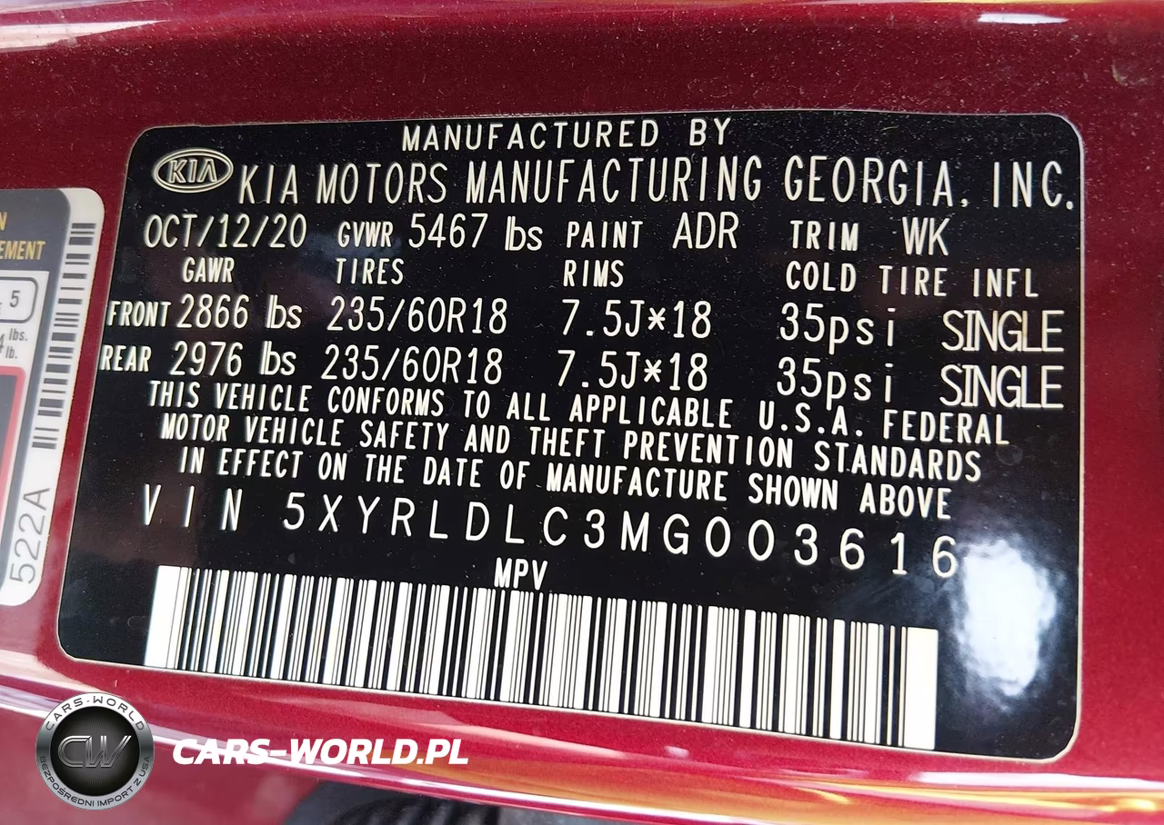 2021 Kia Sorento S VIN:5XYRLDLC3MG003616 - 9