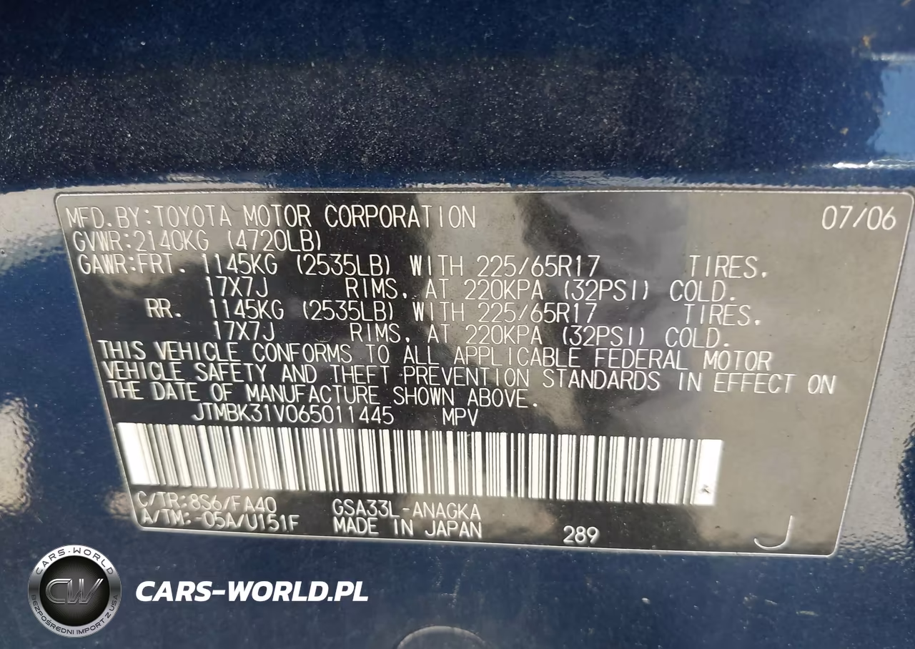 2006 Toyota Rav4 Limited V6 VIN:JTMBK31V065011445 - 9
