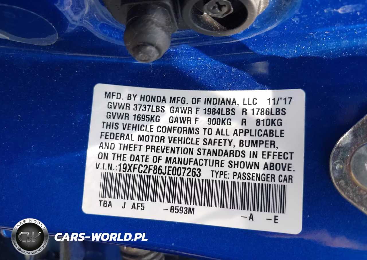 2018 Honda Civic Ex VIN:19XFC2F86JE007263 - 9