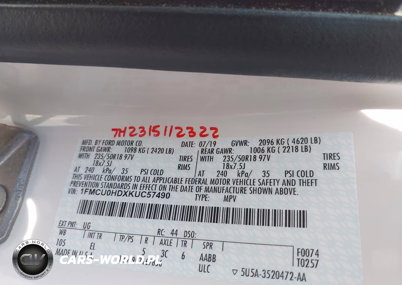 2019 Ford Escape Sel VIN:1FMCU0HDXKUC57490 - 9