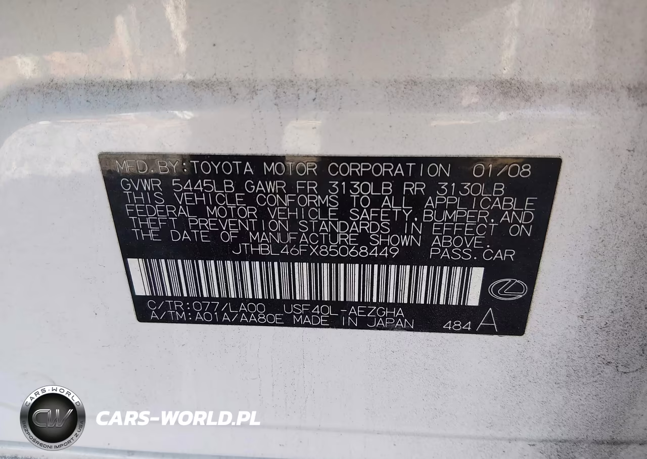 2008 Lexus Ls 460 VIN:JTHBL46FX85068449 - 9