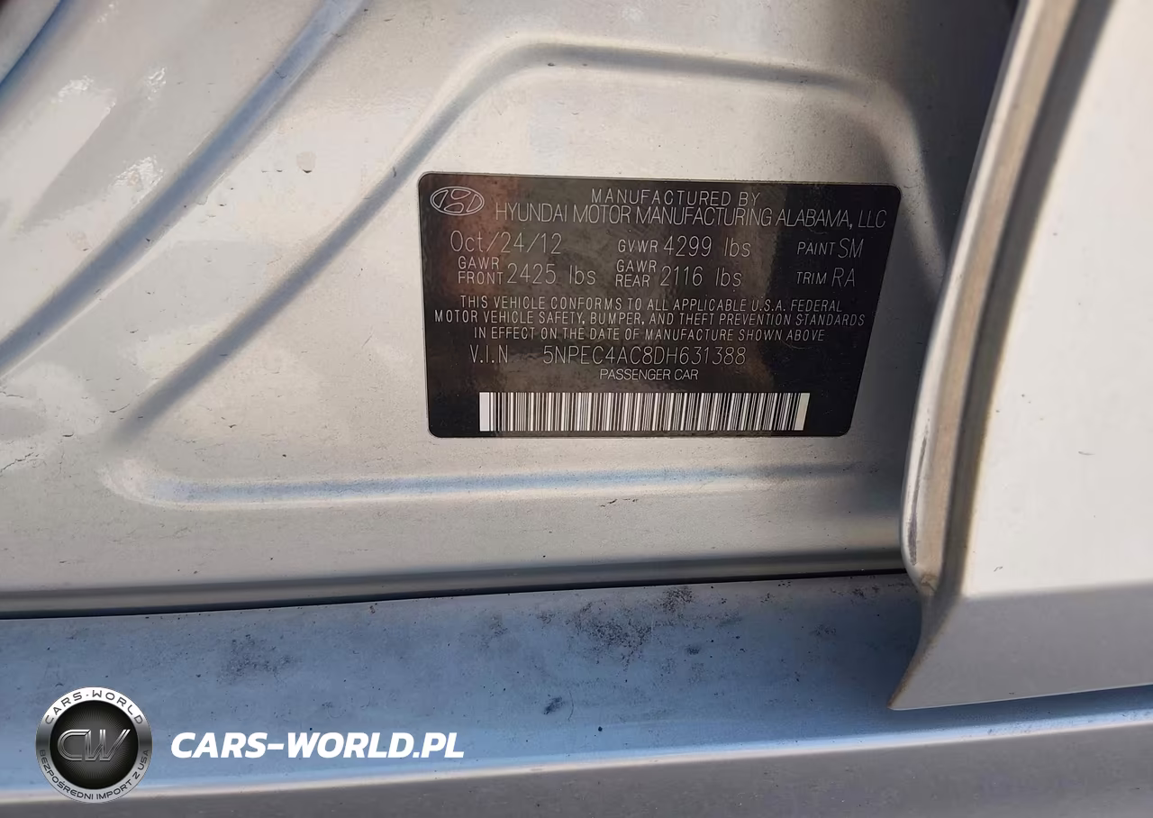 2013 Hyundai Sonata Limited VIN:5NPEC4AC8DH631388 - 9