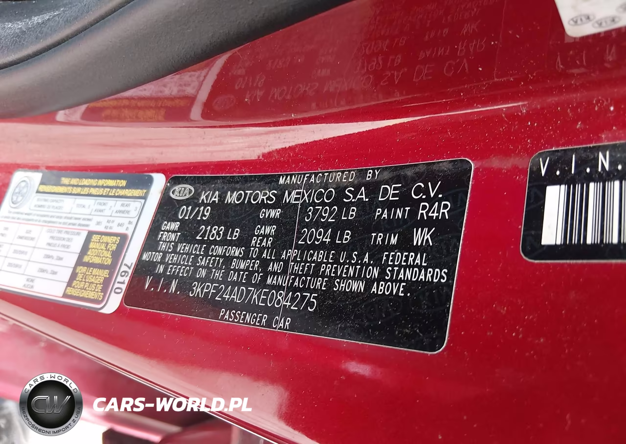 2019 Kia Forte Lxs VIN:3KPF24AD7KE084275 - 9