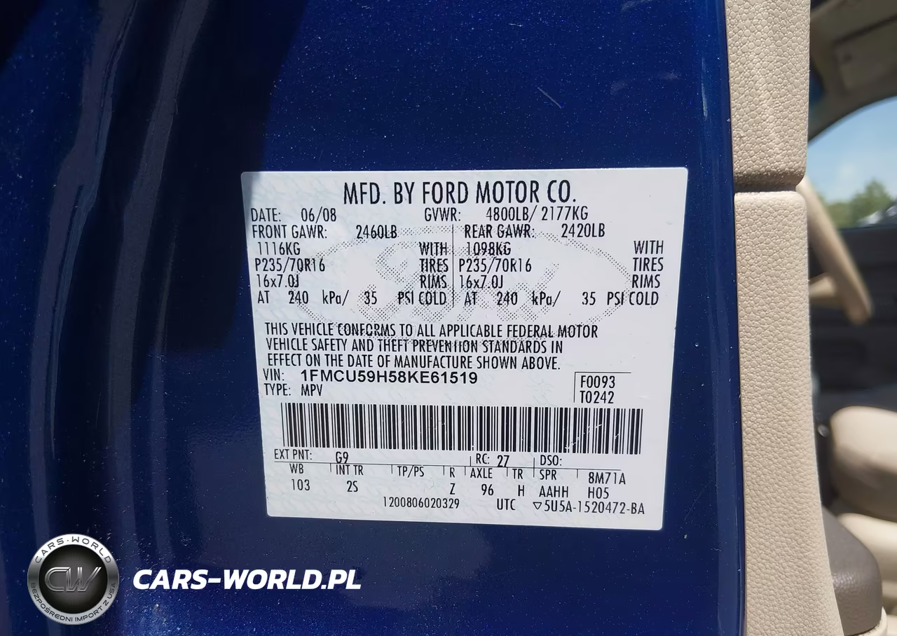 2008 Ford Escape Hybrid VIN:1FMCU59H58KE61519 - 9