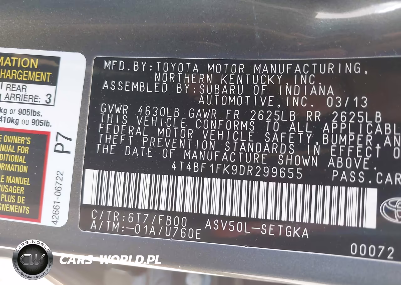2013 Toyota Camry Xle VIN:4T4BF1FK9DR299655 - 9