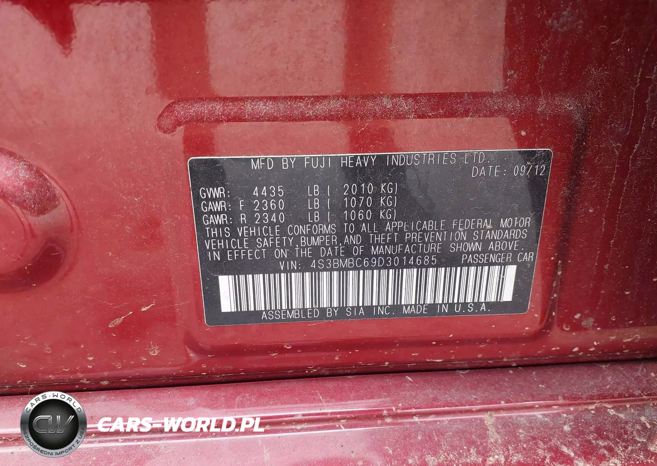 2013 Subaru Legacy 2.5I Premium VIN:4S3BMBC69D3014685 - 9