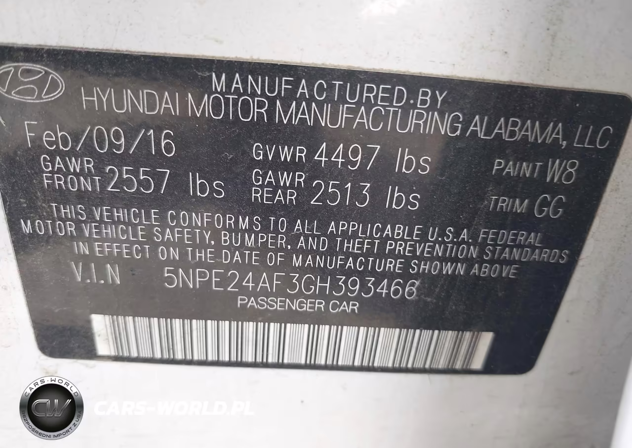 2016 Hyundai Sonata VIN:5NPE24AF3GH393466 - 9