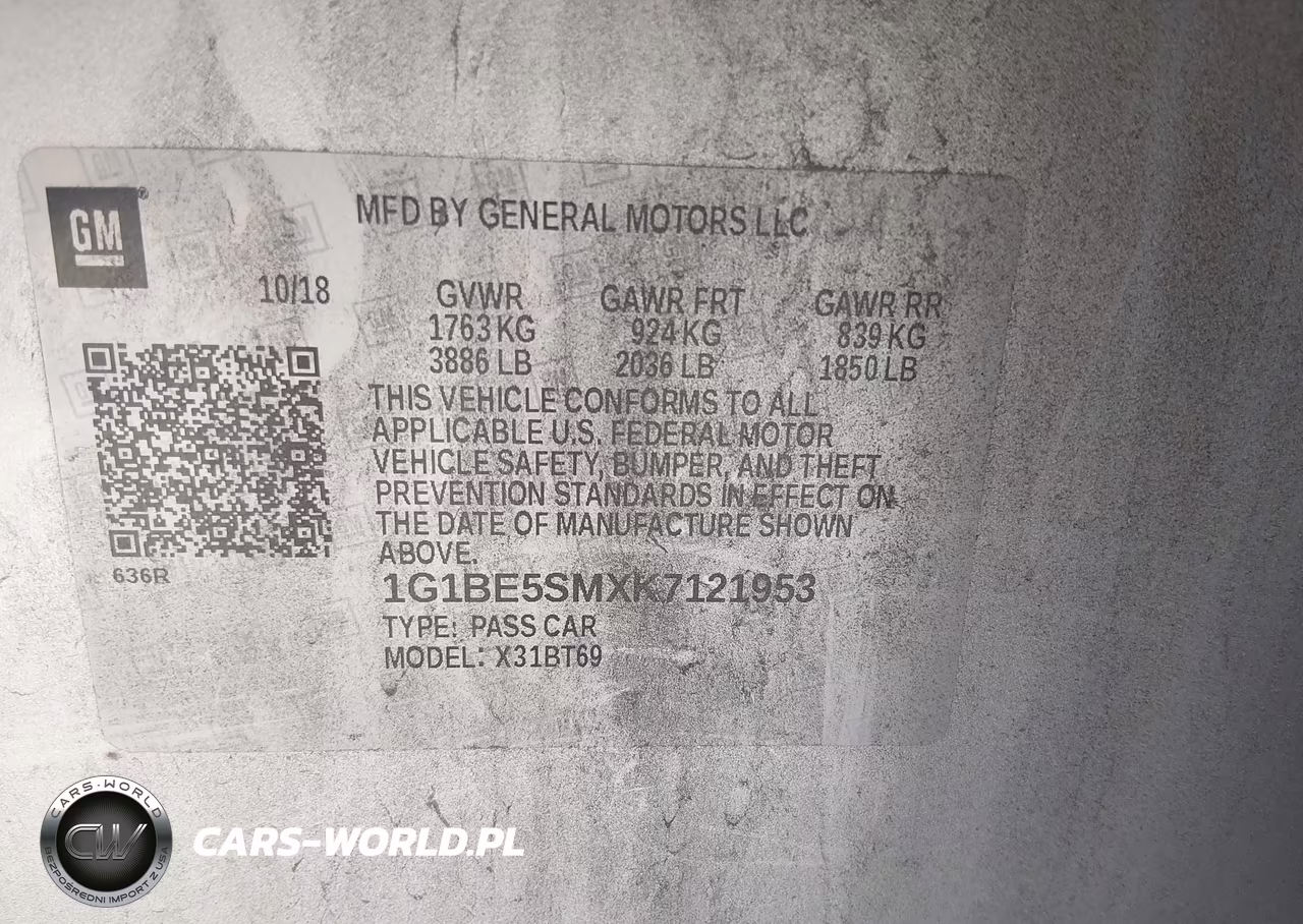 2019 Chevrolet Cruze Lt VIN:1G1BE5SMXK7121953 - 9