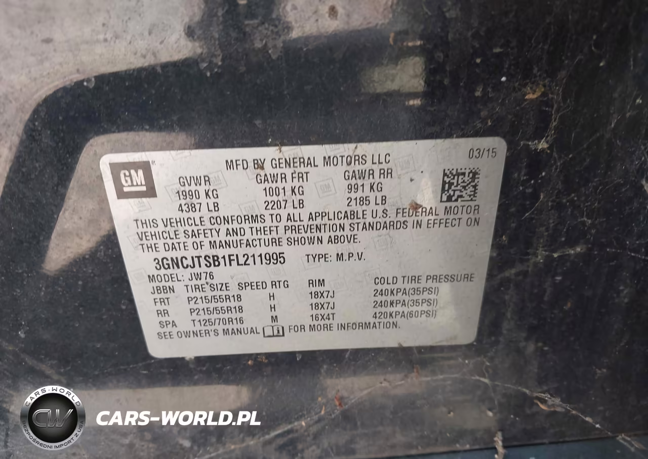 2015 Chevrolet Trax Ltz VIN:3GNCJTSB1FL211995 - 9