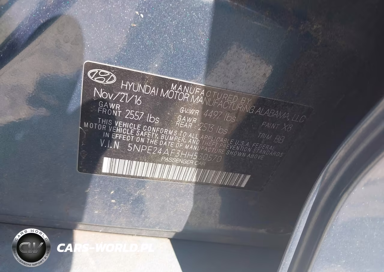 2017 Hyundai Sonata VIN:5NPE24AF3HH530570 - 9