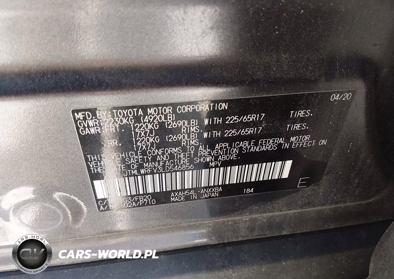 2020 Toyota Rav4 Hybrid Le VIN:JTMLWRFV3LD546856 - 9