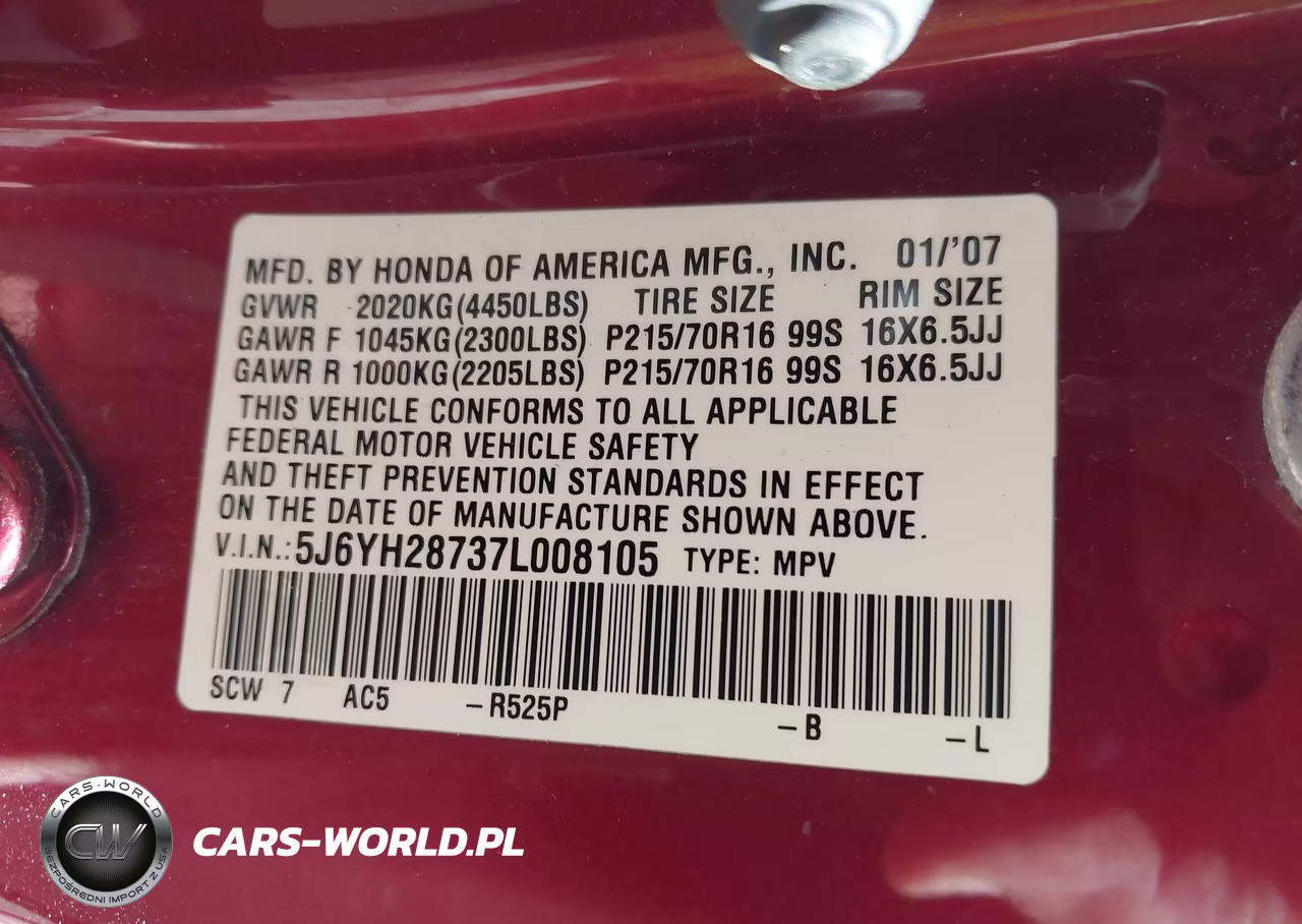 2007 Honda Element Ex VIN:5J6YH28737L008105 - 9
