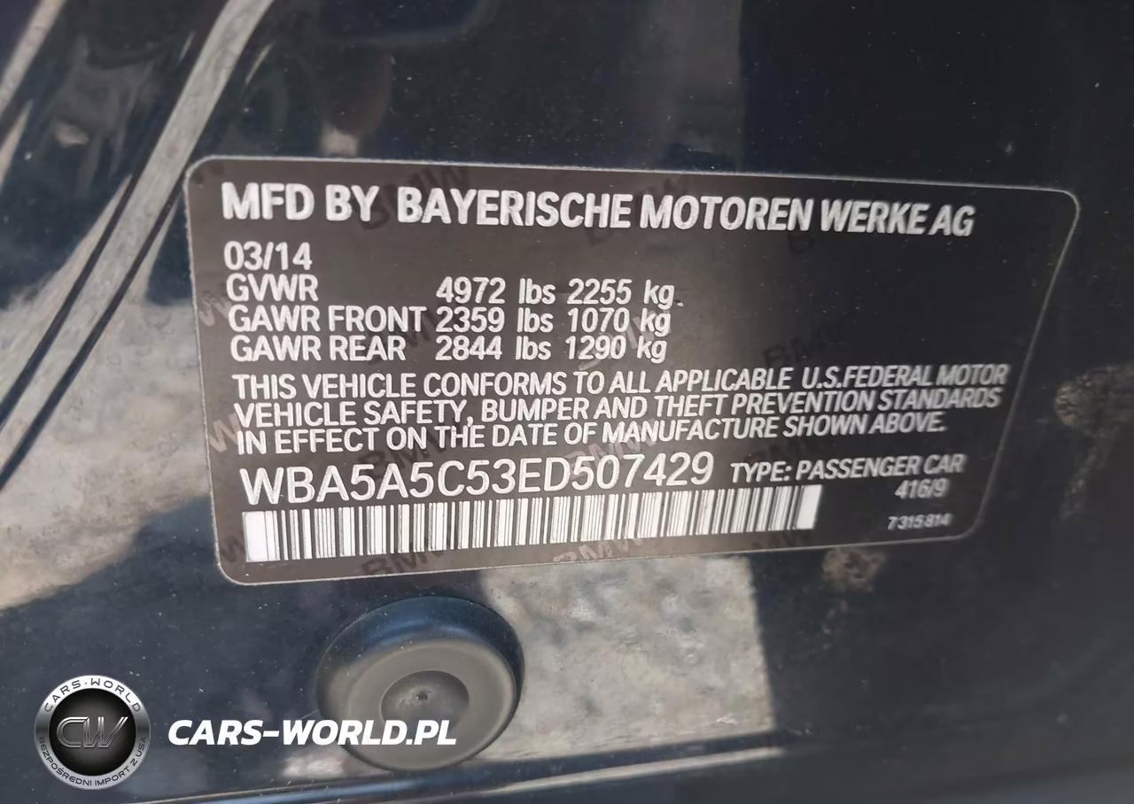 2014 BMW 528I VIN:WBA5A5C53ED507429 - 9