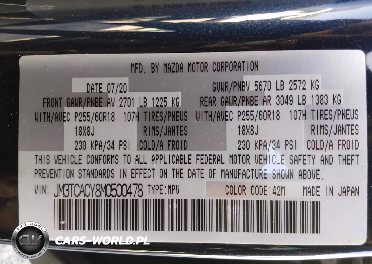 2021 Mazda Cx-9 Touring VIN:JM3TCACY8M0500478 - 9