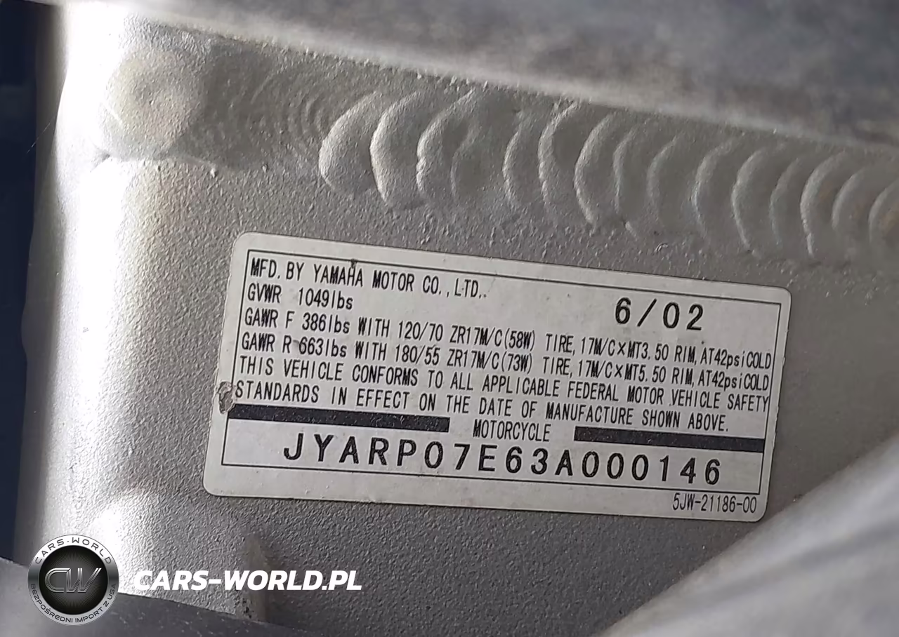 2003 Yamaha Fjr1300 VIN:JYARP07E63A000146 - 10