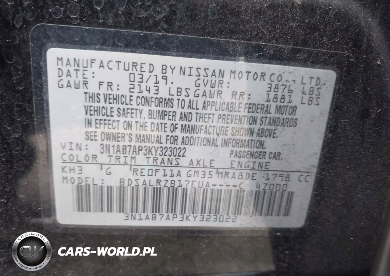 2019 Nissan Sentra Sr VIN:3N1AB7AP3KY323022 - 9