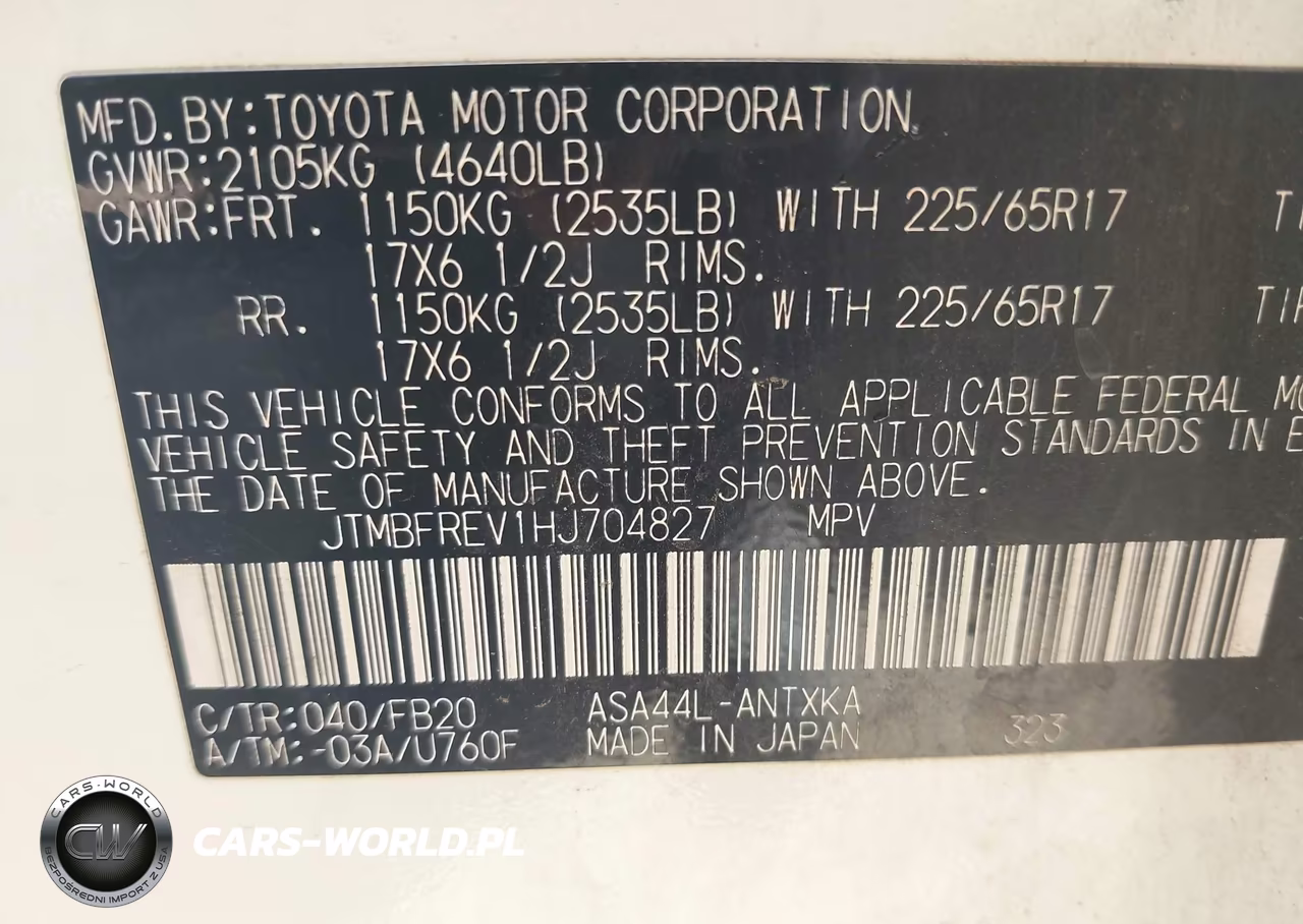 2017 Toyota Rav4 Le VIN:JTMBFREV1HJ704827 - 9