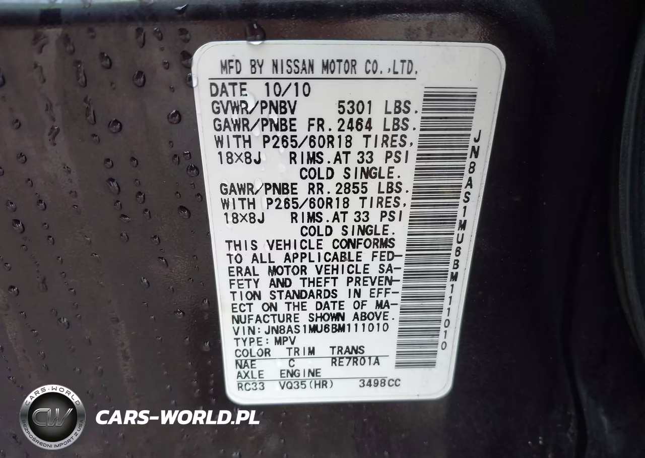 2011 Infiniti Fx35 VIN:JN8AS1MU6BM111010 - 9