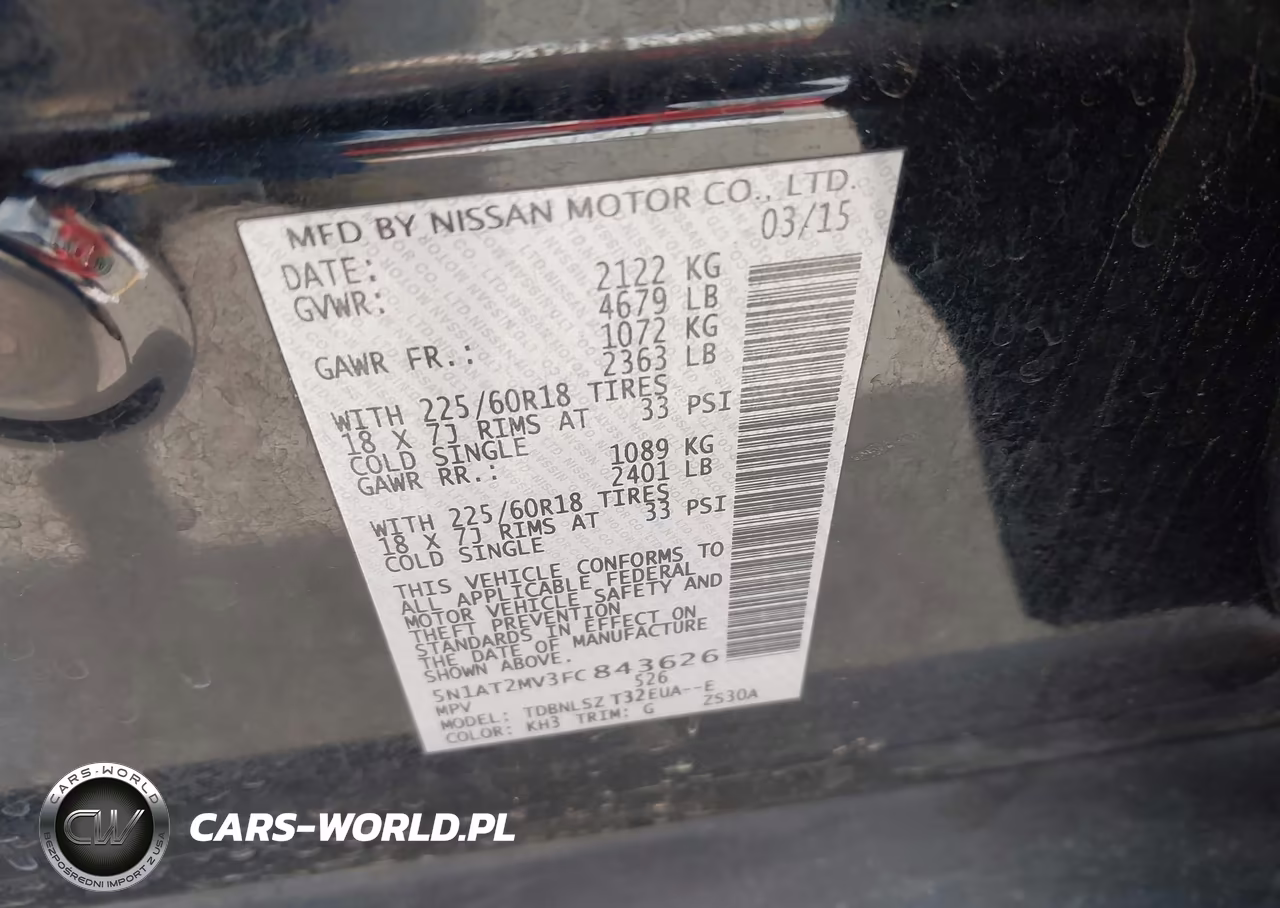 2015 Nissan Rogue Sl VIN:5N1AT2MV3FC843626 - 9