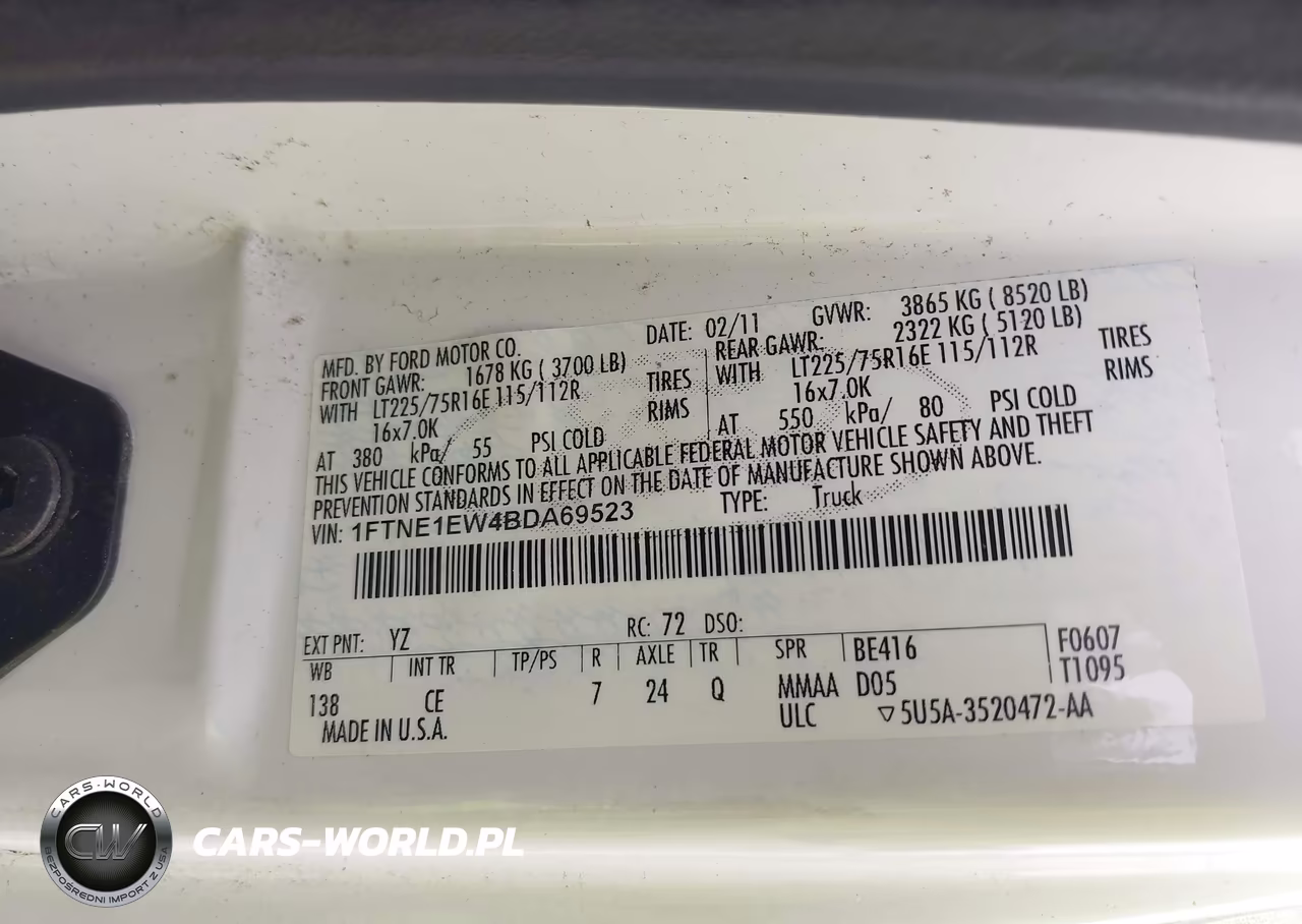 2011 Ford E-150 Commercial VIN:1FTNE1EW4BDA69523 - 9