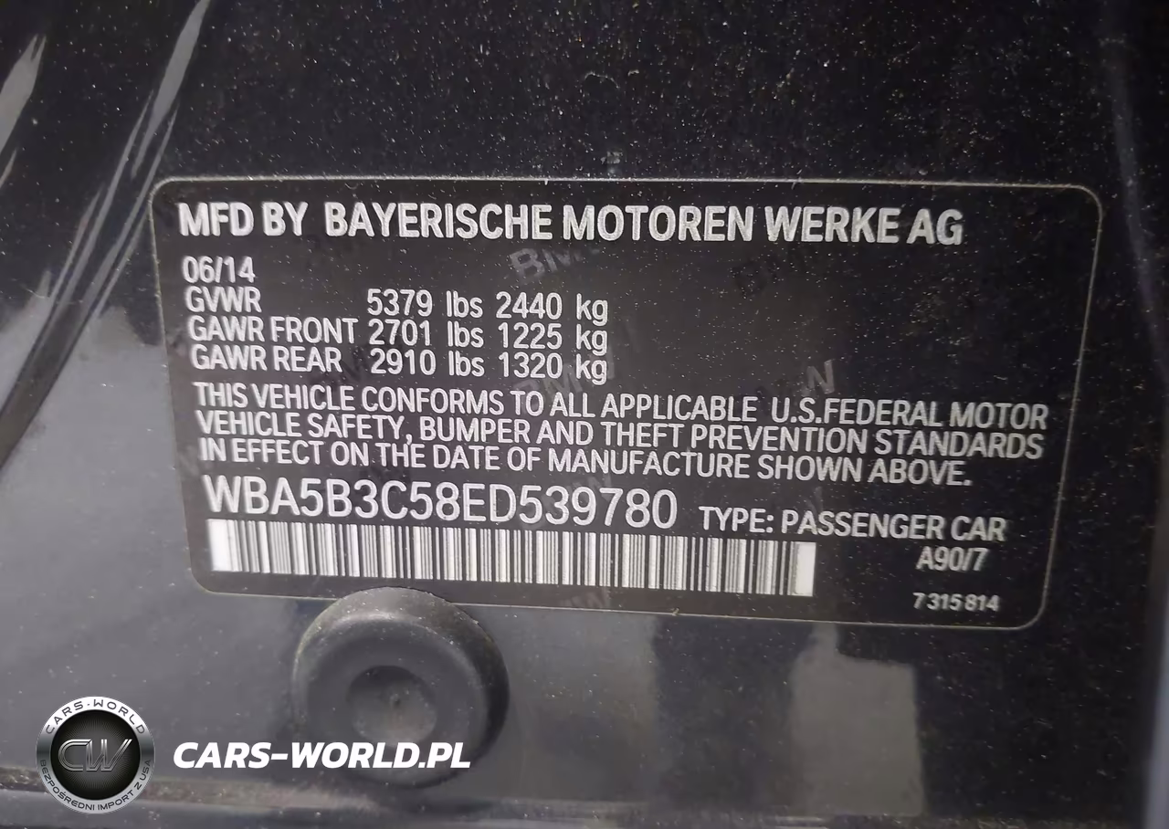 2014 BMW 535I xDrive VIN:WBA5B3C58ED539780 - 9