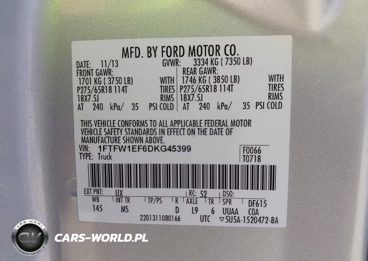 2013 Ford F-150 Xlt VIN:1FTFW1EF6DKG45399 - 9