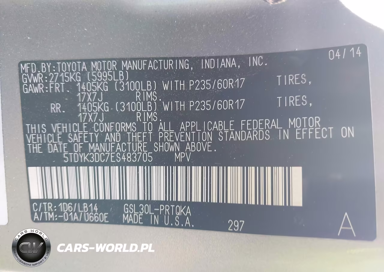 2014 Toyota Sienna Xle V6 8 Passenger VIN:5TDYK3DC7ES483705 - 9