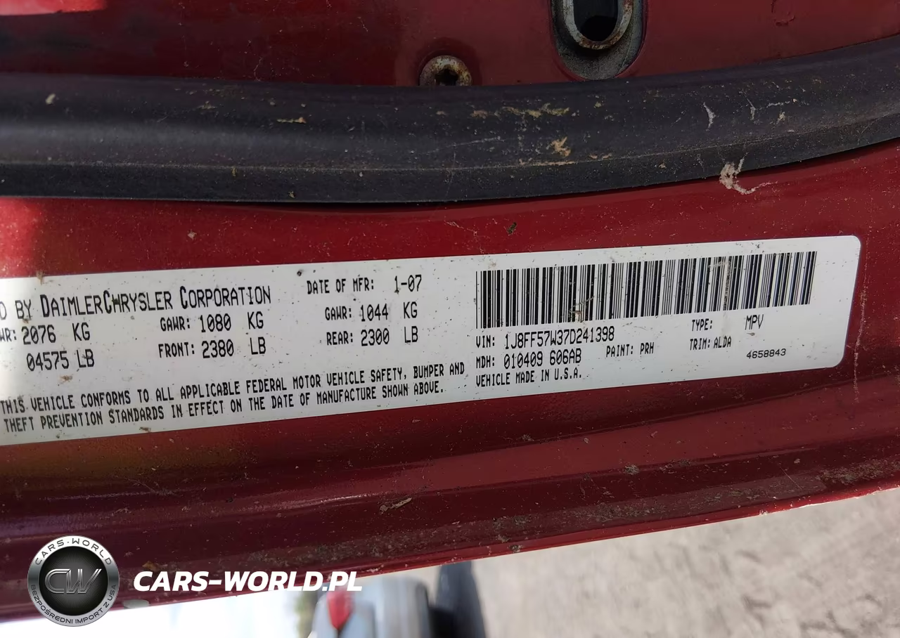 2007 Jeep Compass Limited VIN:1J8FF57W37D241398 - 9
