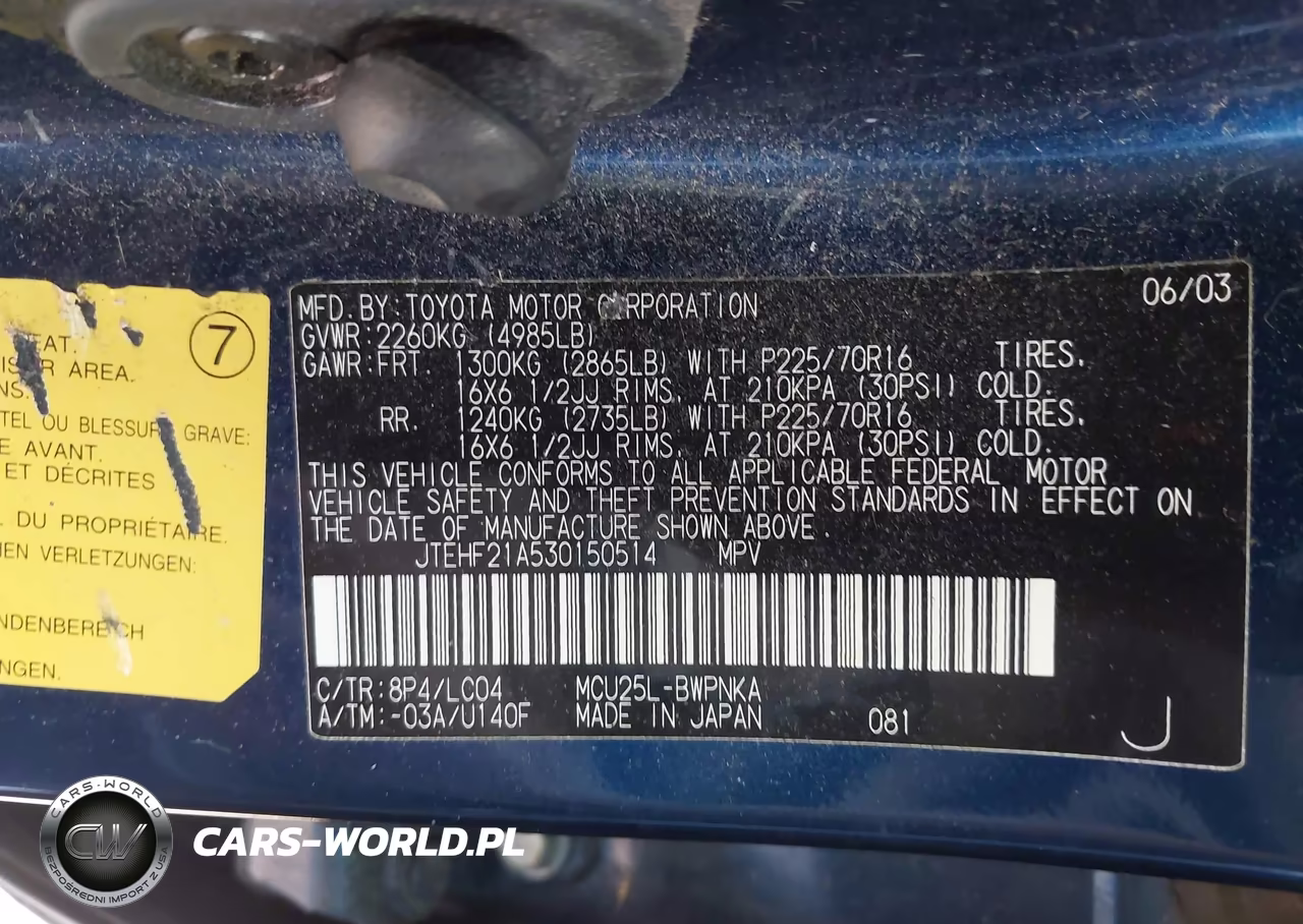 2003 Toyota Highlander Limited V6 VIN:JTEHF21A530150514 - 9