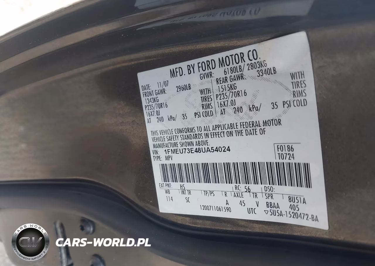 2008 Ford Explorer Xlt VIN:1FMEU73E48UA54024 - 9