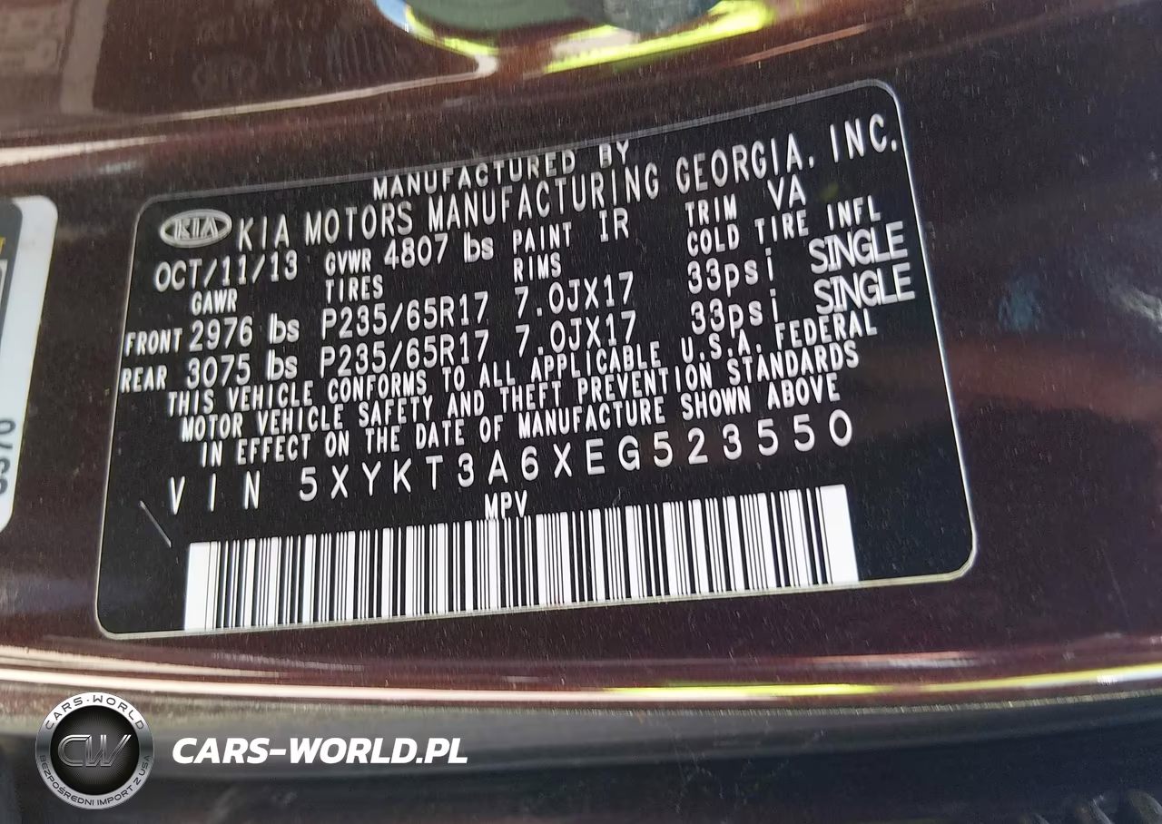 2014 Kia Sorento Lx VIN:5XYKT3A6XEG523550 - 9