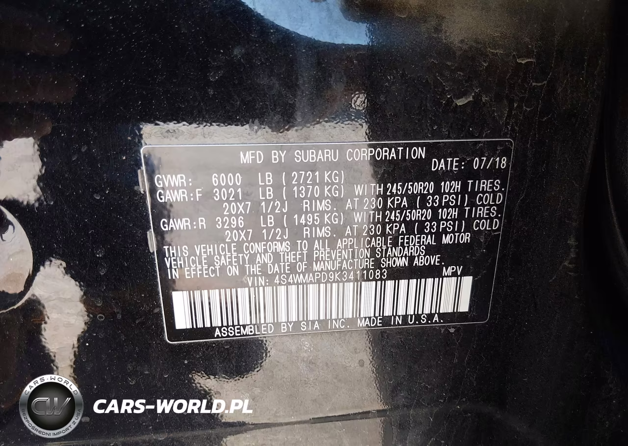 2019 Subaru Ascent Limited VIN:4S4WMAPD9K3411083 - 9