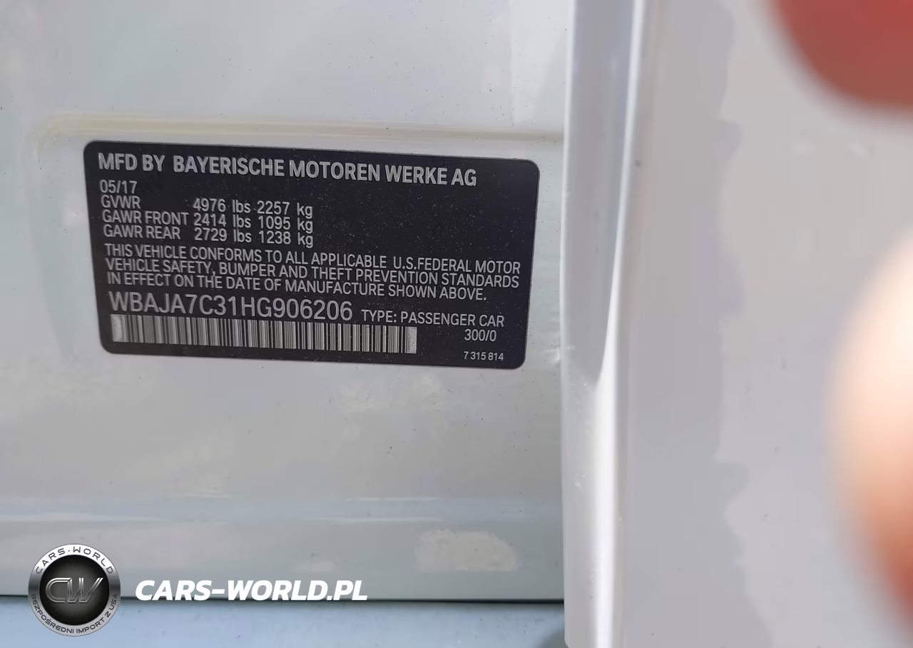 2017 BMW 530I xDrive VIN:WBAJA7C31HG906206 - 9