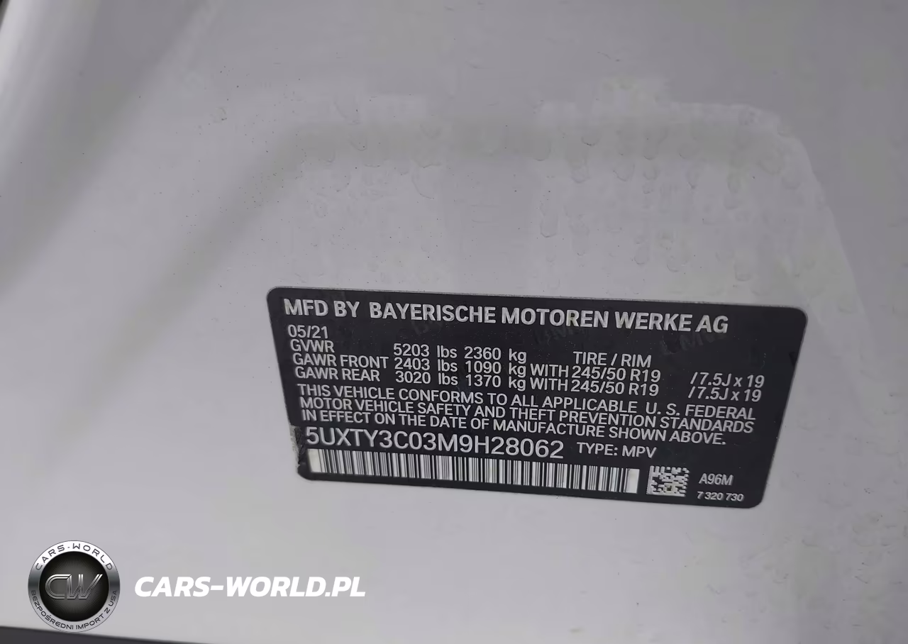 2021 BMW X3 Sdrive30I VIN:5UXTY3C03M9H28062 - 9