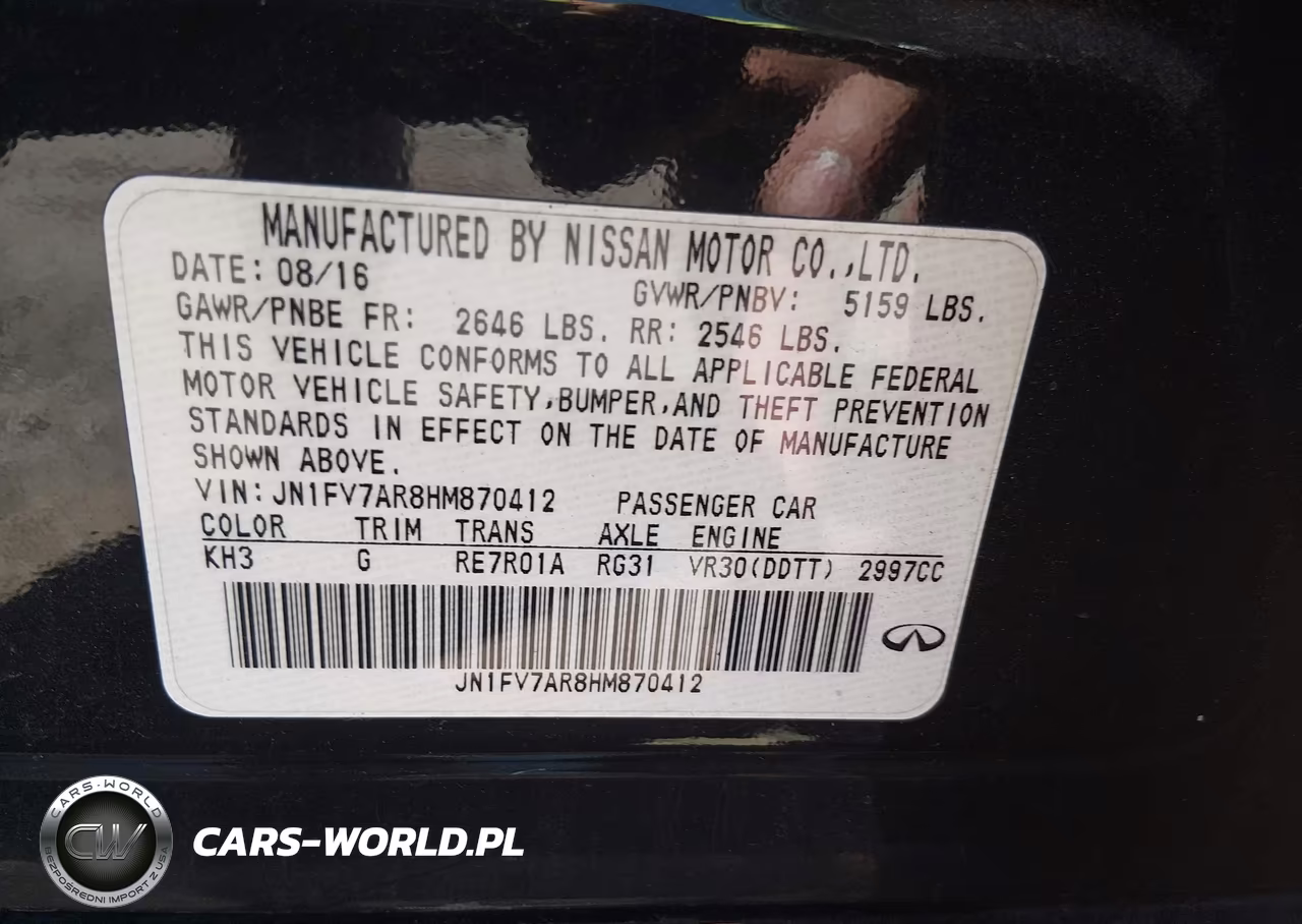 2017 Infiniti Q50 3.0T Red Sport 400 VIN:JN1FV7AR8HM870412 - 9