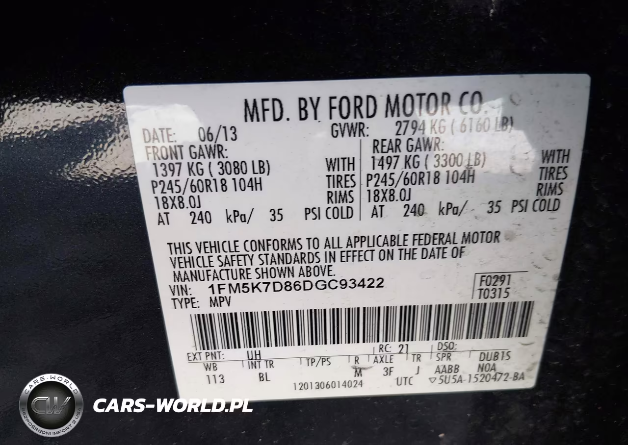 2013 Ford Explorer Xlt VIN:1FM5K7D86DGC93422 - 9
